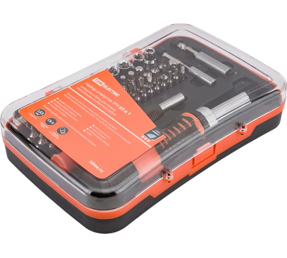 Изображение товара Набор отверток TDM ELECTRIC Алмаз реверсивная и тонкая, в комплекте биты и головки, №4, 65 предметов SQ1019-0204