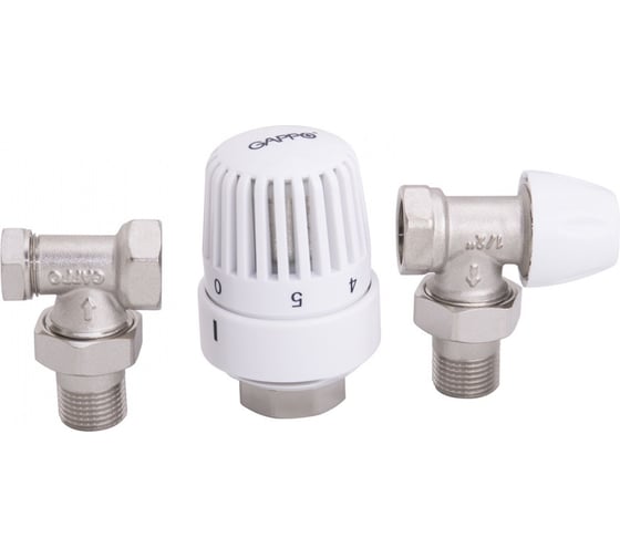 Изображение товара Комплект терморегулирующий угловой Gappo ВР-НР, радиаторный, в блистерной упаковке 1/2" G459
