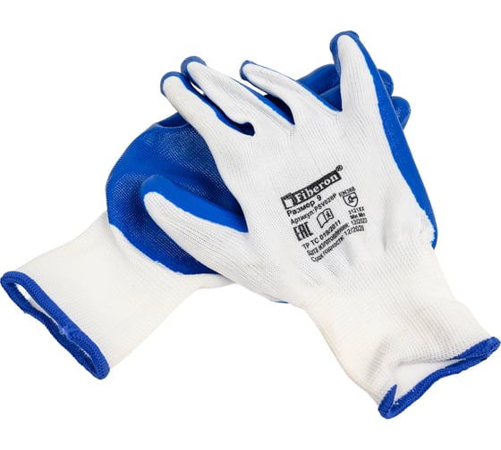 Изображение товара Перчатки Fiberon Антискользящие, полиэстер, нитриловое покрытие, р. 9/L, 1 пара 120862