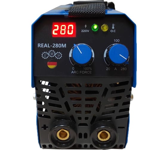 Изображение товара Инвертор ТД Техник E.W.G. REAL- 280М 60%ПН 280A, форсаж дуги, цифровое табло, электрододержатель, клемма масса, кабель 48