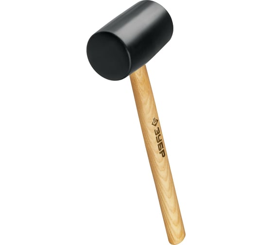Изображение товара Чёрная резиновая киянка с деревянной рукояткой ЗУБР 680г 2050-75_z02