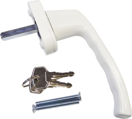 Изображение товара Ручка ок. д/ПВХ с ключом СКОБЯНОЙ бел. (упак.) 007826