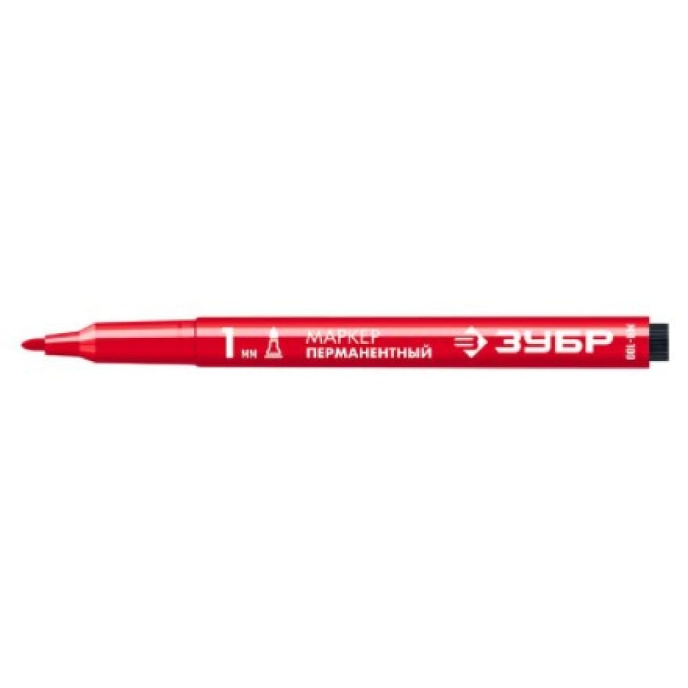 Перманентный маркер ЗУБР маркер перманентный пулевидный 3 мм красный crown multi marker cpm 800