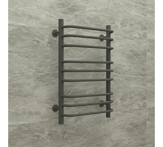 Изображение товара Полотенцесушитель стальной ТЕРМОДИЗАЙН C Steel, лесенка, W=500, H=500, 6 перекладин, 1/2в.р. граф. TDCSt001G