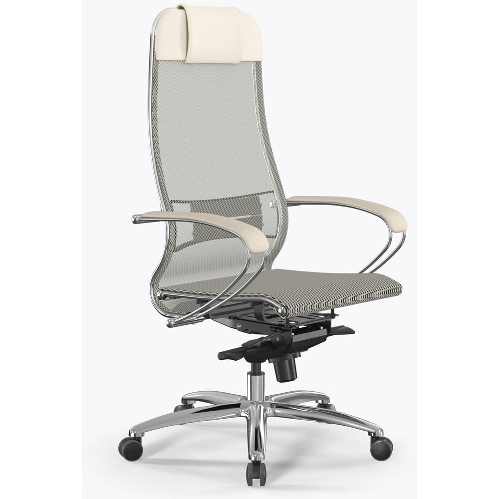 Изображение товара Кресло METTA Samurai S-1 Молочный — эргономичное кресло с сеткой и поясничной поддержкой