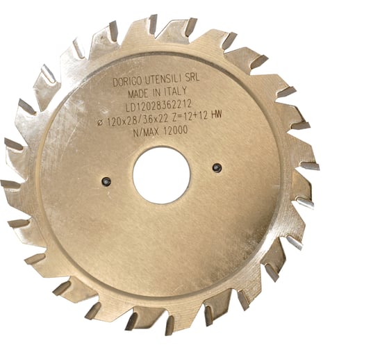 Изображение товара Диск пильный Dorigo подрезной регулируемый 120x2.8-3.6/2.2x22 Z=12+12 LD12028362212