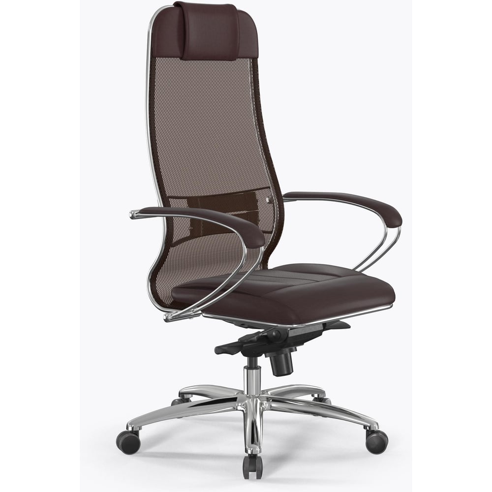 Изображение товара Офисное кресло МЕТТА Samurai SL-1 темно-коричневое с регулировками и подголовником
