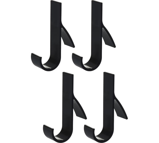 Изображение товара Крючки для ванной на радиатор обогрева VETTA 4шт, полистирол, черный 478-317