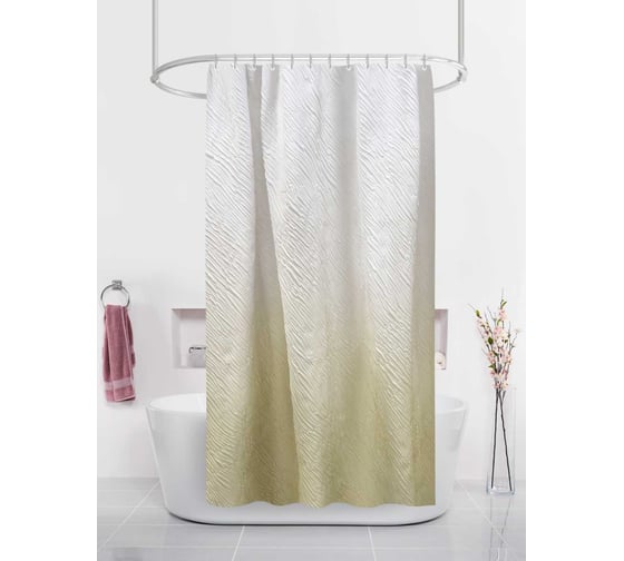 Изображение товара Штора для ванн Dasch 180х180 BT-829990 Волны, беж. 13812