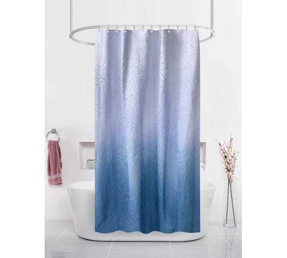 Изображение товара Штора для ванн Dasch 180х180 BT-829988 Волны, голуб. 13810