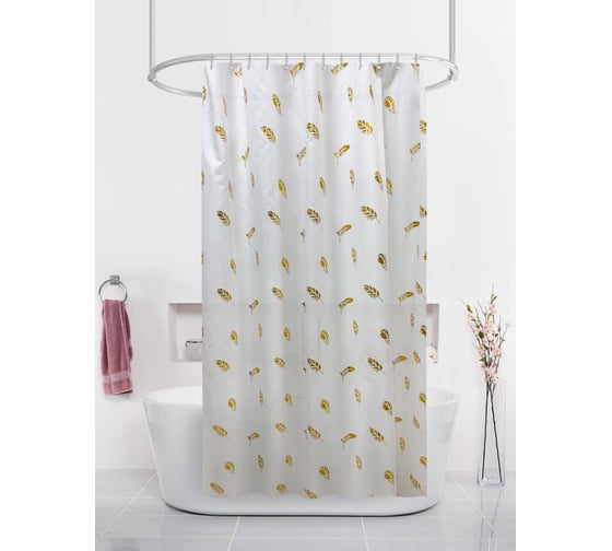 Изображение товара Штора для ванн Dasch 180х200 BT-829910, Золотые перья 13267