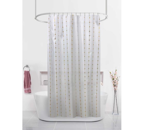 Изображение товара Штора для ванн Dasch 180х200 BT829912, Золотые линии 13269
