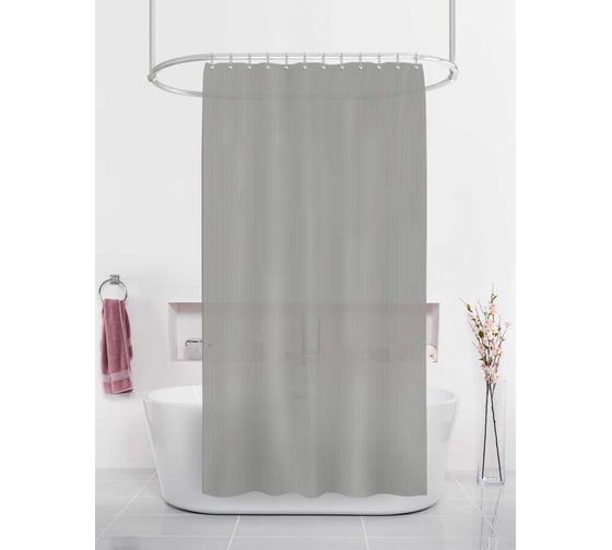 Изображение товара Штора для ванн Dasch PEVA GX008-4,180х200, Line, серая 13678