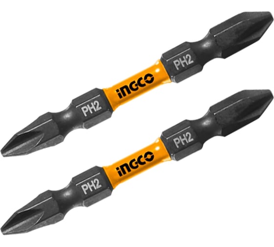 Изображение товара Ударная бита INGCO SUPER INDUSTRIAL PH2хPH2, 65мм, 2шт, S2 SDBIM72PH265