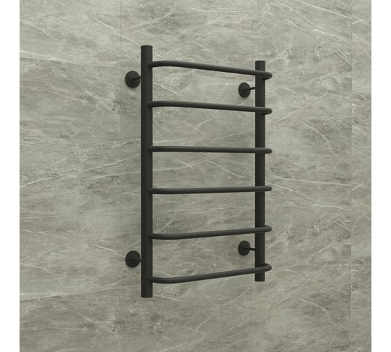 Изображение товара Полотенцесушитель стальной ТЕРМОДИЗАЙН N Steel, черный бархат, лесенка, W=500, H=1000, 10 перекладин, 1/2в.р., TDNSt004BV