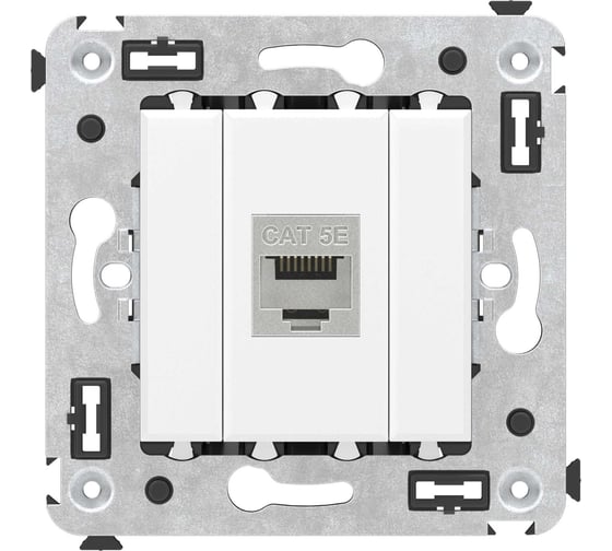 Изображение товара Компьютерная розетка DKC RJ 45, без шторки, в стену, кат.5e, одинарная, экранированная, Avanti, Белое облако, 1 шт. 4400763