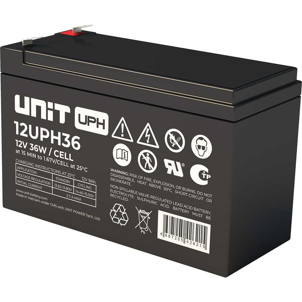 Изображение товара Аккумуляторная батарея UNIT 12В-9Ач 12UPH36