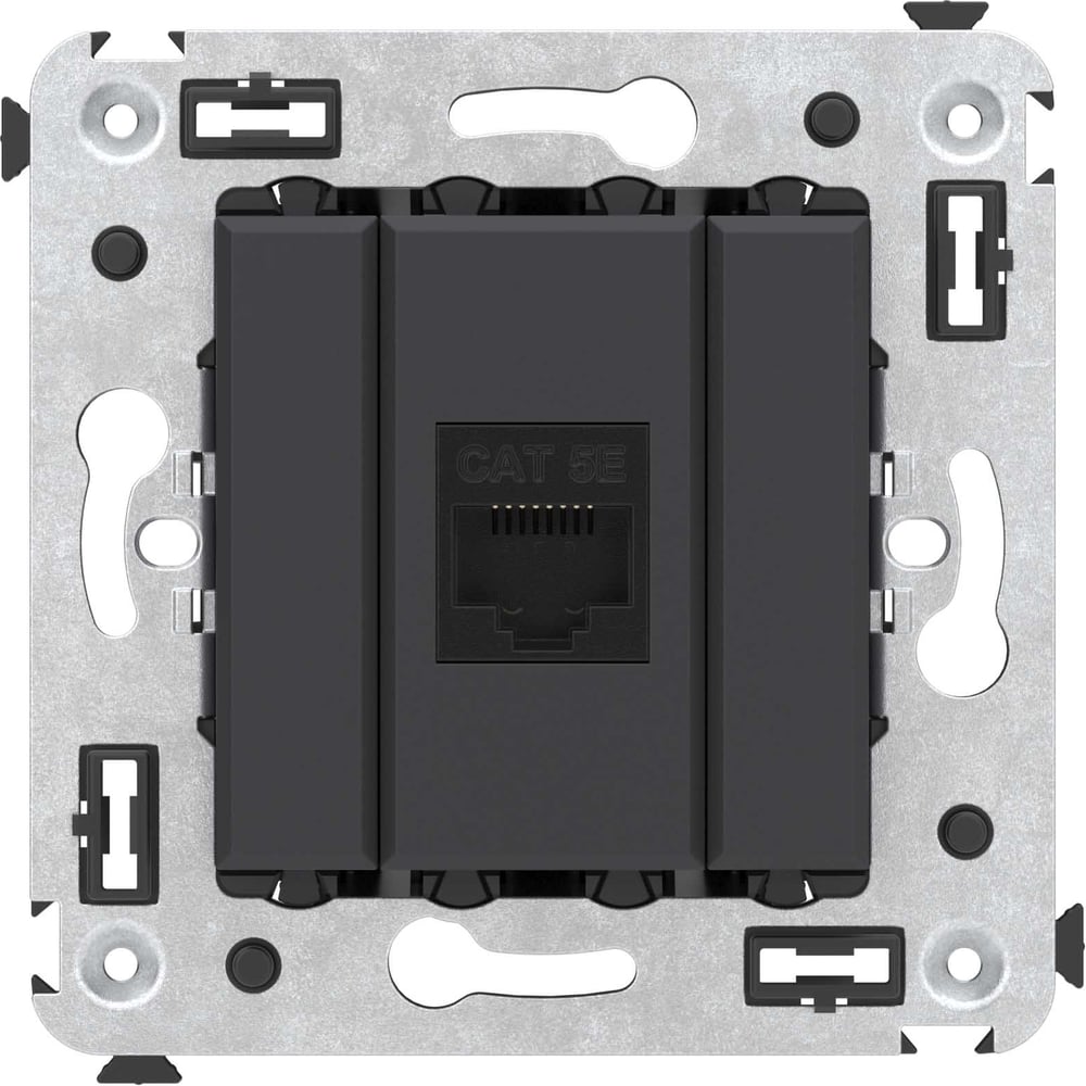 Изображение товара Компьютерная розетка DKC RJ 45 черная, без шторки, встройка, 5е, одинарная