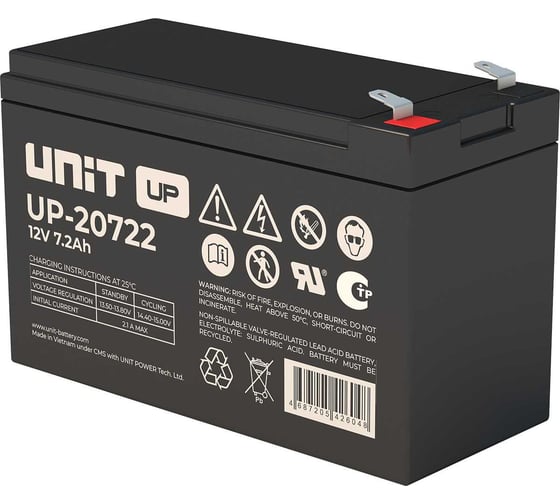 Изображение товара Аккумуляторная батарея UNIT UP-20722 12В-7.2Ач UP20722