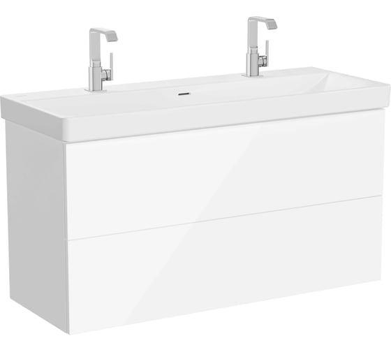 Изображение товара Тумба VitrA Metropole Pure, 120 см, 2 ящика, бел гл, с раковиной 67334