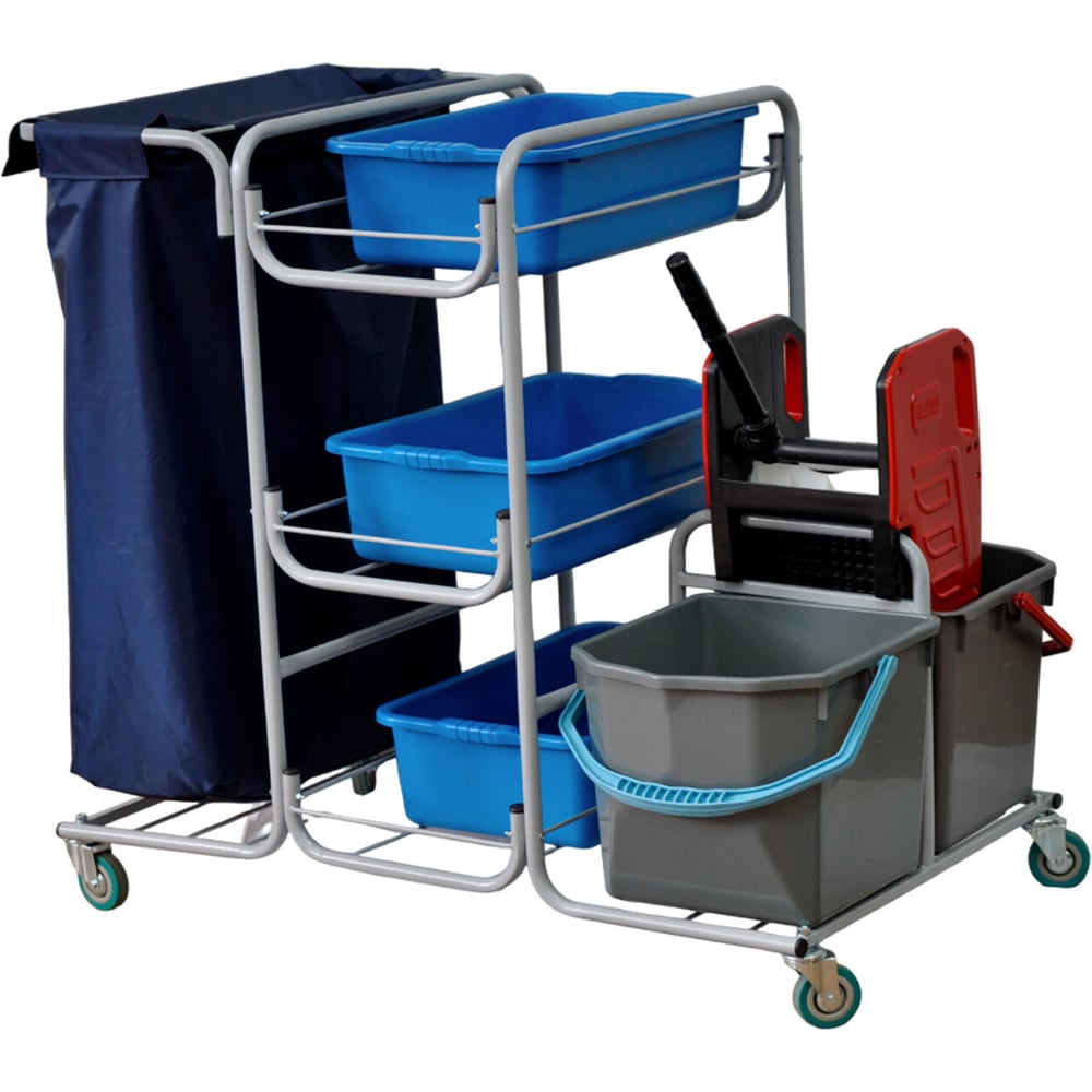 Изображение товара Тележка уборочная ОФИСМАГ Eсо-Force MEGA 2 ведра с отжимом колеса