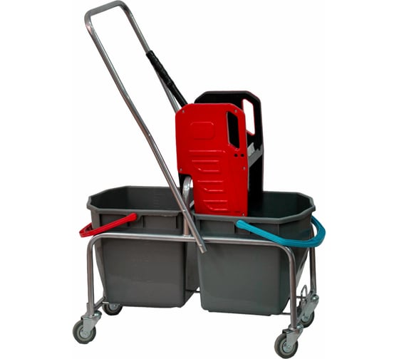 Изображение товара Тележка уборочная ОФИСМАГ Eсо-Force 2 съемных ведра по 25л, отжим, металлический каркас 22EF/2 609748