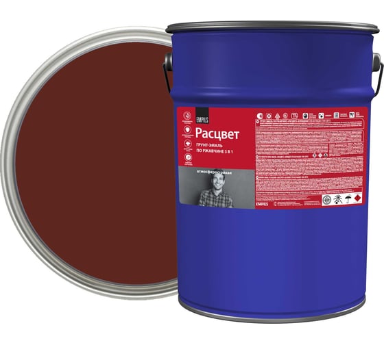 Изображение товара Грунт-эмаль 3 в 1 РАСЦВЕТ коричневая 5 кг 86489