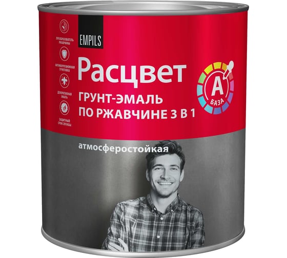 Изображение товара Грунт-эмаль 3 в 1 РАСЦВЕТ База А белая 2.7 кг 87398