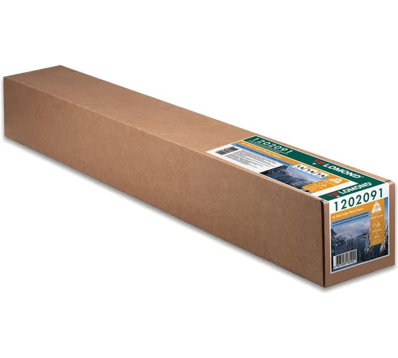 Изображение товара Бумага широкоформатная для плоттера ОФИСМАГ рулон, фотобумага, 610 мм х 30 м, втулка 50,8 мм, 180 г/м2, матовая LOMOND 1202091 110477