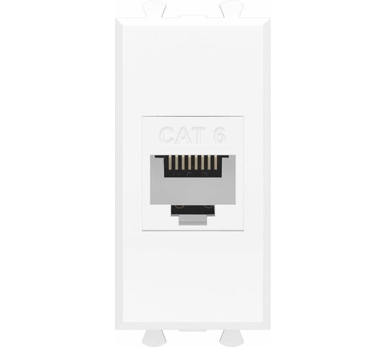 Изображение товара Компьютерная розетка DKC RJ 45, без шторки, модульная, кат.6, Avanti, Белое облако, 1 модуль, 1 шт. 4400691