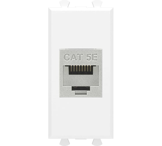Изображение товара Компьютерная розетка DKC RJ 45, без шторки, модульная, кат.5е, экранированная, Avanti, Белое облако, 1 модуль, 1 шт. 4400761