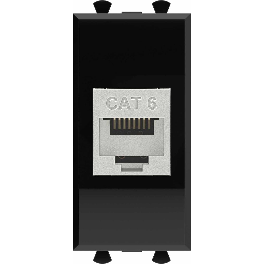Изображение товара Компьютерная розетка RJ45 категория 6, экранированная, модульная, IP20, черный, Avanti