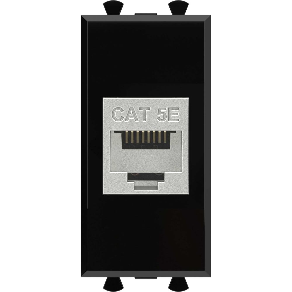 Изображение товара Компьютерная розетка RJ45 категория 5е, модульная, черная, встраиваемая, Avanti