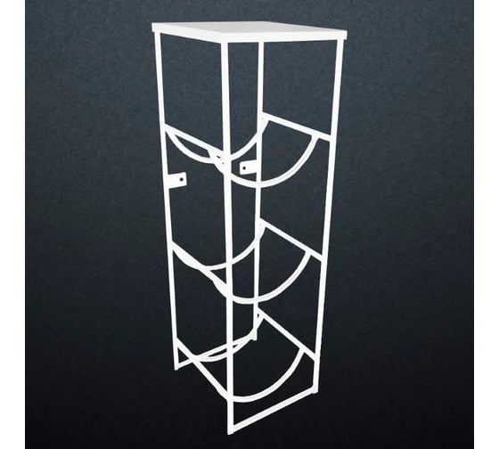 Изображение товара Подставка для 3 бутылок с водой Metall78.ru 19 л со столиком под кулер бутылочница цвет белый ПДБСТ3-9003