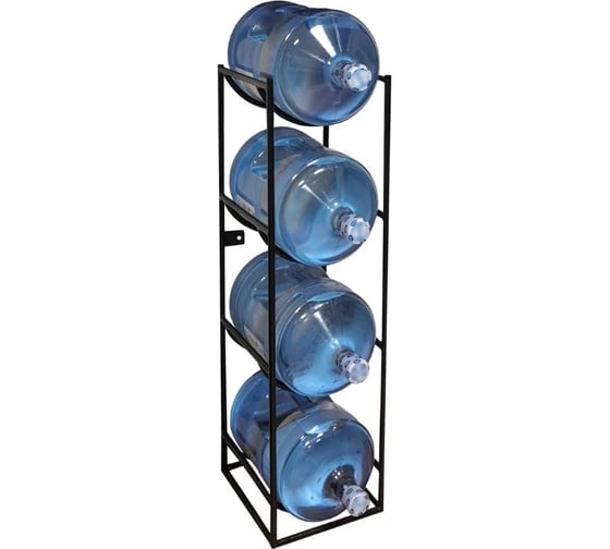 Изображение товара Подставка для 4 бутылок с водой Metall78.ru 19 л бутылочница цвет черный ПДБ4-9005