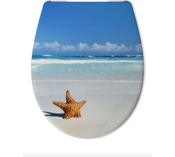 Изображение товара Сиденье Cedo Starfish, с микролифтом, быстросъемное, дюропласт, с декором 547319