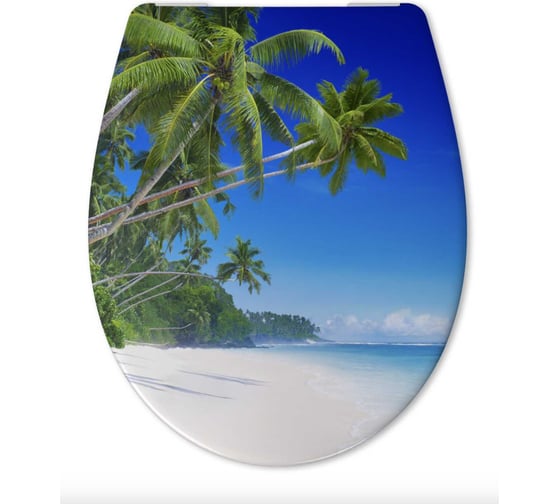 Изображение товара Сиденье Cedo TropicalBeach, с микролифтом, быстросъемное, дюропласт, с декором 547317