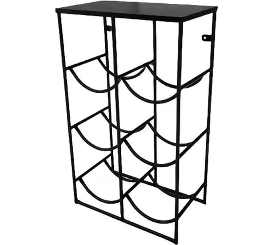 Изображение товара Подставка для 6 бутылок с водой Metall78.ru 19 л со столиком под кулер бутылочница цвет черный ПДБСТ6-9005