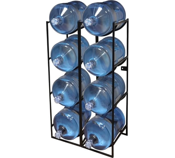 Изображение товара Подставка для 8 бутылок с водой Metall78.ru 19 л бутылочница цвет черный ПДБ8-9005