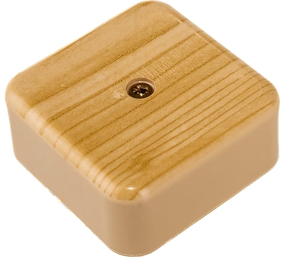 Изображение товара Распаечная коробка УРАЛ ПАК открытой проводки 50х50х20мм, светлое дерево, без клеммы IP40 КР-513110050-100