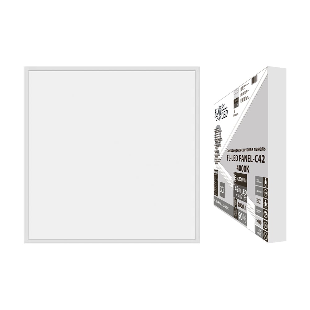 Изображение товара Светильник панель FL-LED PANEL-C42 White 4000K 42W 3400Лм встраиваемый офисный