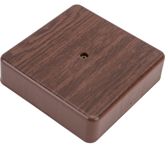 Изображение товара Распаечная коробка УРАЛ ПАК открытой проводки 100х100х29мм, темное дерево, без клеммы IP40 КР-513180100-060