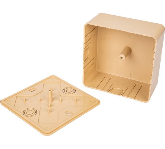 Изображение товара Распаечная коробка УРАЛ ПАК открытой проводки 100х100х50мм, светлое дерево, без клеммы IP40 КР-513110100-024