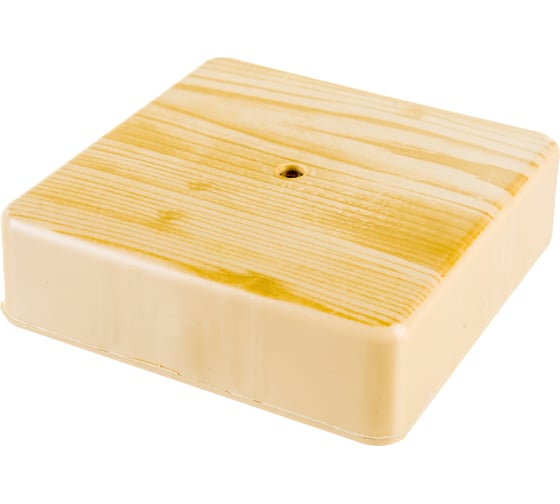 Изображение товара Распаечная коробка УРАЛ ПАК открытой проводки 100х100х29мм, светлое дерево, без клеммы IP40 КР-513110100-060