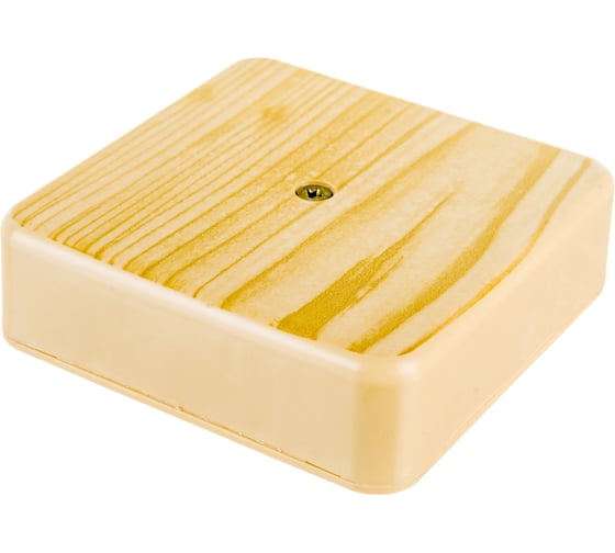 Изображение товара Распаечная коробка УРАЛ ПАК открытой проводки 75х75х20мм, светлое дерево, без клеммы IP40 КР-513110075-080