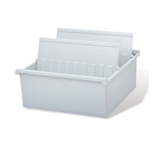 Изображение товара Картотека пластиковая ОФИСМАГ ФОРМАТ А4 (297x210 мм), горизонтальная, на 1300 карточек, серая, HAN (Германия), НА954/0/11 231780