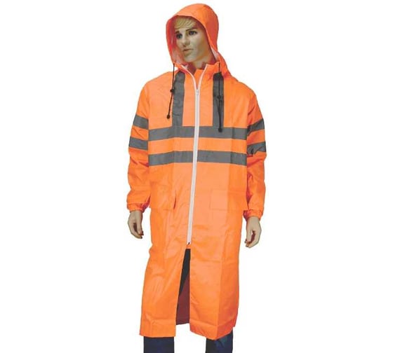 Изображение товара Плащ Костромская Текстильная Компания СКАТ с СОП, таффета с пвх покрытием, застежка молния, Оранж, M (88-92), 182-188 4680642104395