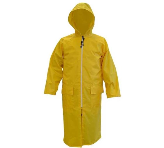 Изображение товара Плащ Костромская Текстильная Компания Стандарт тафета пвх застежка молния с накладными карманами и клапаном Желтый, M (88-92), 170-176 4680642110006 4660373795963