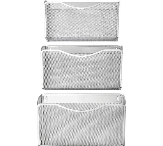 Изображение товара Настенный набор BERLINGO Steel&Style из 3 металлических лотков, А4, серебристый BMs_41931