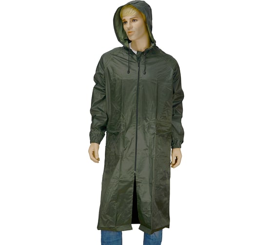 Изображение товара Плащ Костромская Текстильная Компания Стандарт тафета пвх застежка молния с накладными карманами и клапаном Хаки, L(96-100), 182-188 4680642112772 4660373798773